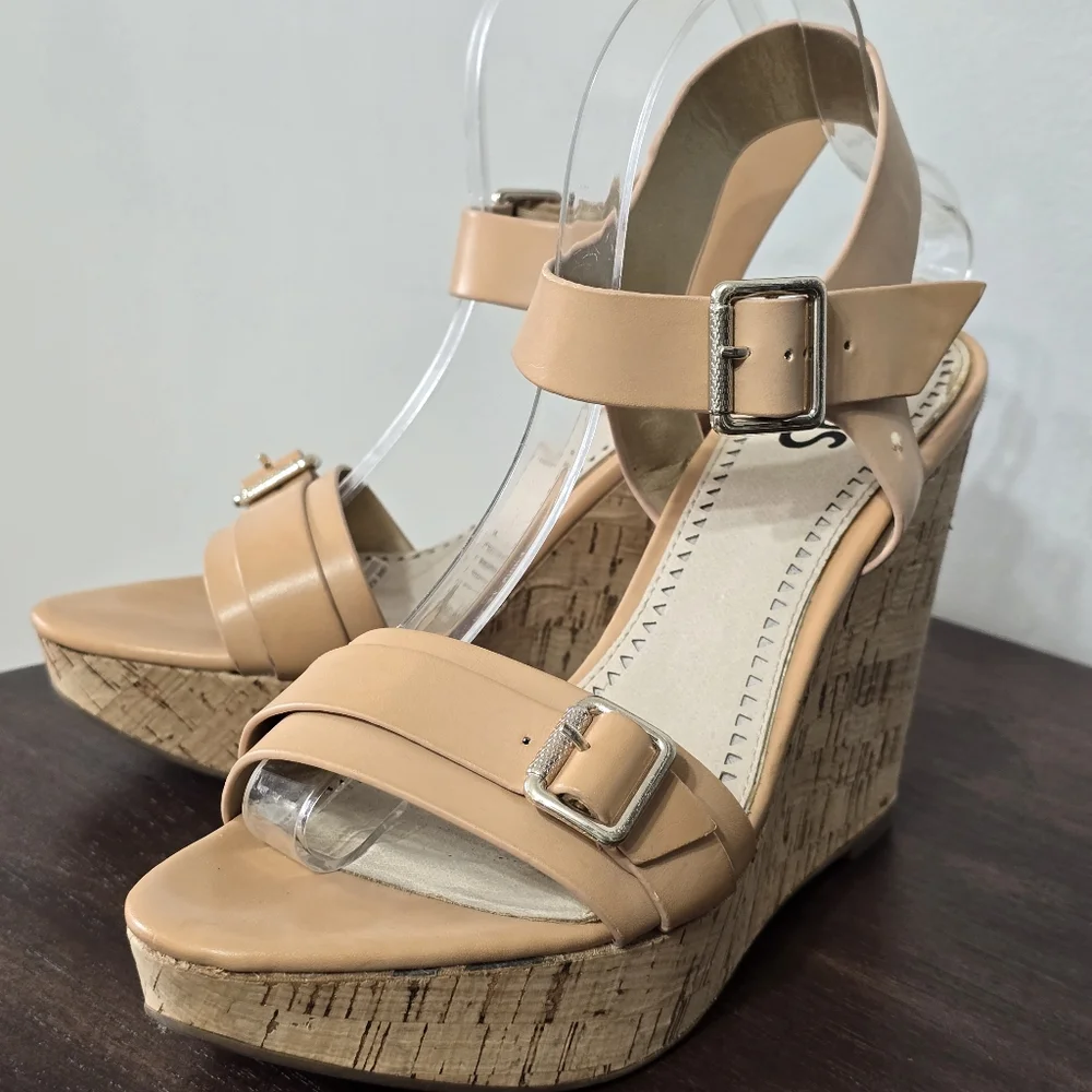 Circus By Sam Edelman Raquel Cork Wedge Sandals Women's Size 10M - Picture 6 of 12